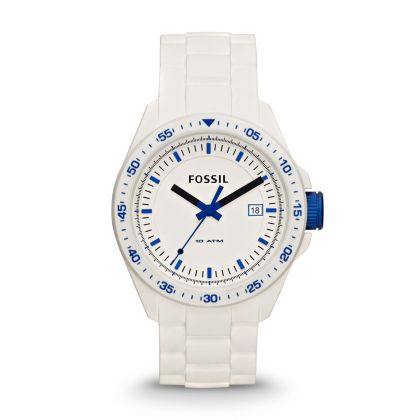  Decker Three Hand Silicone Watch - White 